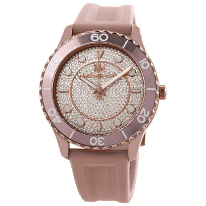 MK6854 Runway Dive watch with crystal-paved dial and pink rotating bezel