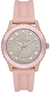 Michael Kors MK6854 oversized watch with pavé crystal dial and rose gold-tone case