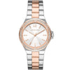 Michael Kors two-tone ladies watch MK6989 with rose gold and silver bracelet, crystal bezel, white dial