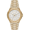 Michael Kors MK6991 Lennox gold crystal watch with white dial and diamond-set bezel