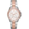 Michael Kors MK7214 Everest two-tone chronograph watch with diamond bezel and white dial