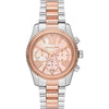 Michael Kors MK7219 Lexington two-tone rose gold and silver chronograph watch with Roman numeral dial