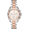 Michael Kors MK7258 Bradshaw chronograph watch with white dial and two-tone stainless steel bracelet