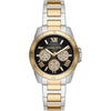 Michael Kors MK7265 Alek two-tone stainless steel watch with black dial and crystal subdials