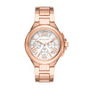 Michael Kors Camille chronograph watch with white dial and rose-gold case