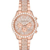 Michael Kors Layton MK7285 rose-gold chronograph watch with pavé crystal dial and diamond-set bezel
