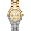 Michael Kors MK7329 Runway chronograph watch with gold and silver two-tone case and crystal bezel