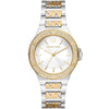 Michael Kors MK7338 two-tone ladies watch with crystal bezel and white dial