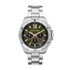 Michael Kors Brecken MK8984 oversized silver-tone men's chronograph watch with black dial