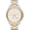 Michael Kors MK9064 Brecken two-tone chronograph watch with white dial and Roman numerals