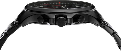 Side profile of Michael Kors MK9127 pilot watch showing case thickness and crown placement