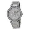 Michael Kors Parker silver-tone women's watch with crystal pave dial and diamond bezel