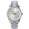 Michael Kors Parker women's watch with silver dial and blue-silver bracelet, front view