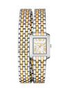 Michael Kors Petite Emery two-tone double wrap ladies watch with silver and gold bracelet
