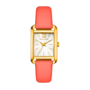 Michael Kors Petite Monroe gold-tone watch with white dial and coral leather strap