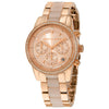 Michael Kors Ritz MK6307 rose gold chronograph watch with crystal bezel and champagne dial