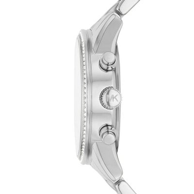 Side profile of Michael Kors Ritz MK7301 showing case thickness and chronograph pushers