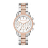 Michael Kors Ritz two-tone chronograph watch with white dial and pavé bezel