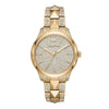 Michael Kors Runway Mercer gold women's watch with crystal-paved dial and matching gold bracelet