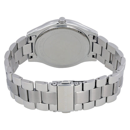 Michael Kors Runway watch back view displaying stainless steel band and caseback