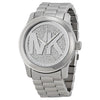 Michael Kors Runway silver-tone women's watch with crystal pave dial and MK logo