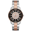 Michael Kors Runway MK6960 ladies watch with black dial, crystal accents, and two-tone bracelet