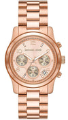 Michael Kors Runway rose gold-tone chronograph women's watch with cream dial and multiple subdials