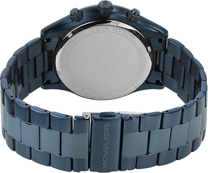 Back view of Michael Kors Slim Runway MK8918 showing stainless steel bracelet and case back
