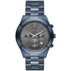 Michael Kors Slim Runway MK8918 chronograph watch with grey dial and blue steel bracelet