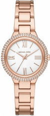 Michael Kors Taryn rose gold women's watch with white dial and crystal pavé bezel
