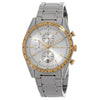 Michael Kors Warren silver-tone chronograph watch with white dial and gold-tone bezel