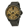Michael Kors Wren black ion-plated chronograph watch with crystal pave bezel and champagne dial