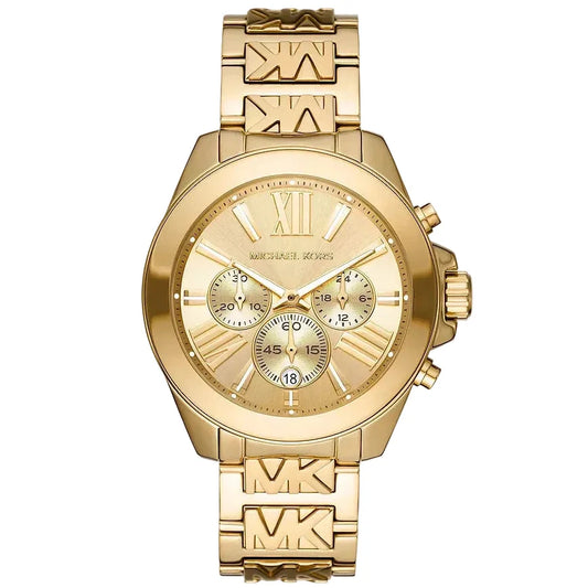Michael Kors Wren gold-tone women's watch with chronograph subdials and Roman numeral dial