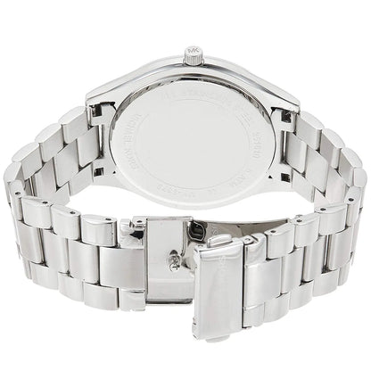 Michael Kors MK3379 watch caseback and stainless steel band clasp