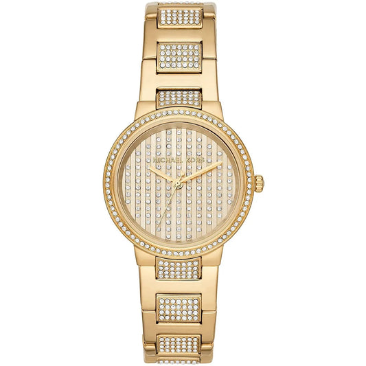 Michael Kors Gabbi gold-tone women's watch with crystal-paved dial and bracelet