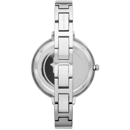Silver stainless steel bangle strap with links detail for Michael Kors Charley watch