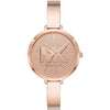 Michael Kors Charley Pavé women's watch with rose gold case, crystal-pavé dial, and MK logo