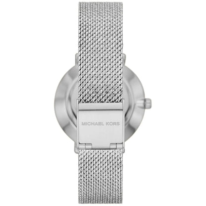 Michael Kors Mini Pyper watch caseback and strap showing mesh band detail
