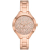 Michael Kors Slim Runway rose gold women's watch with crystal-paved dial and matching rose gold bracelet