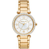 Michael Kors Parker Lux rose gold-tone women's watch with white dial and crystal-set bezel