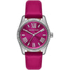 Michael Kors Lexington women's watch with magenta dial and pink leather strap