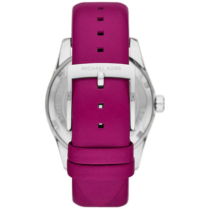 Michael Kors Lexington pink leather strap with silver-tone buckle detail