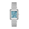 Michael Kors Emery silver-tone women's watch with turquoise dial and crystal-accented case