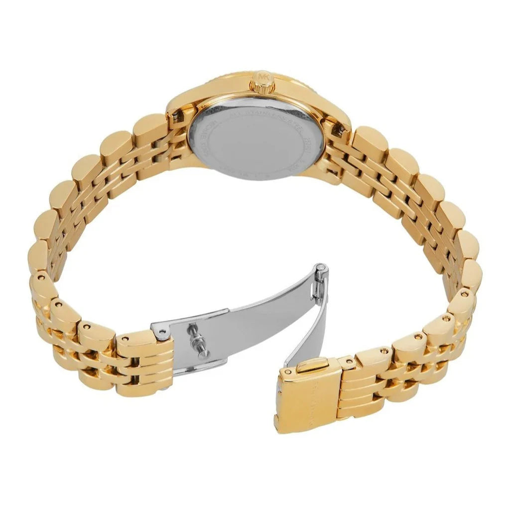 Michael Kors Petite Lexington Pavé Gold-Tone Watch MK4842
