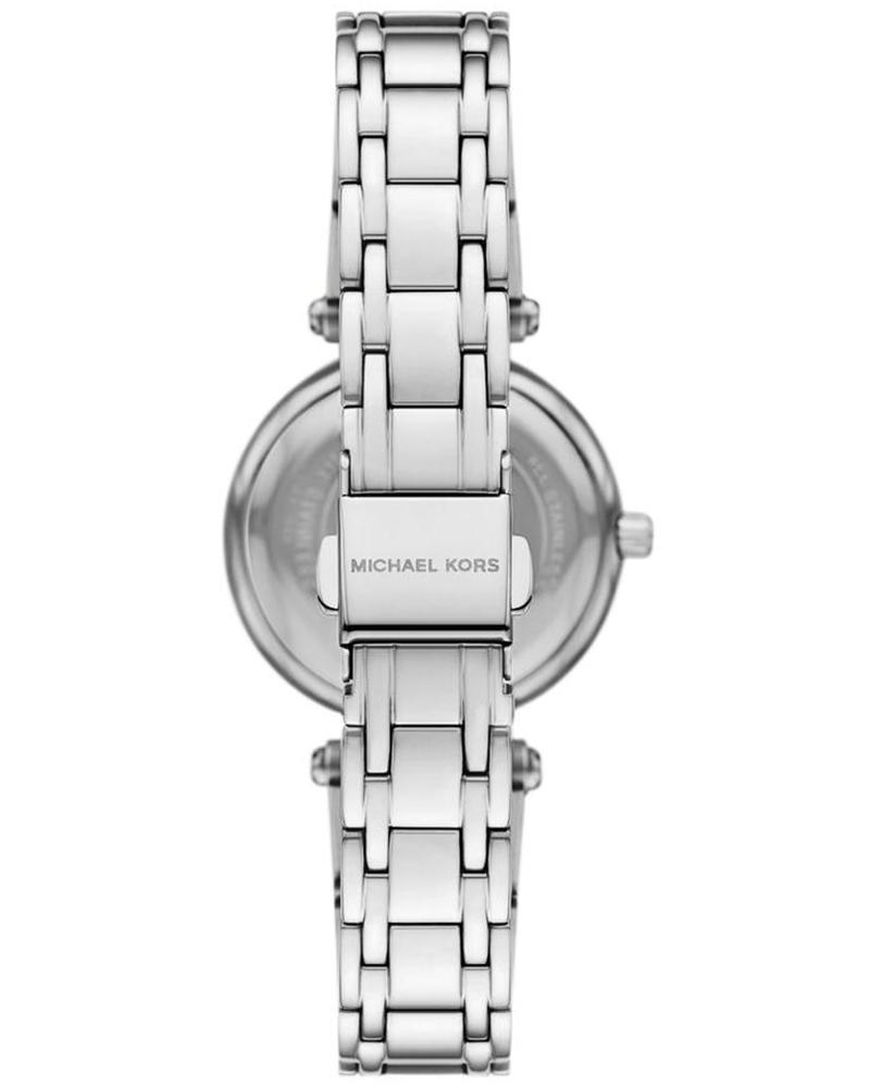 Michael Kors Laney MK4894 case back view with silver-tone bracelet and Michael Kors branding