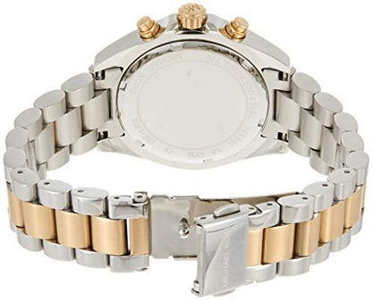 Michael Kors Bradshaw watch caseback with two-tone stainless steel and gold-plated bracelet