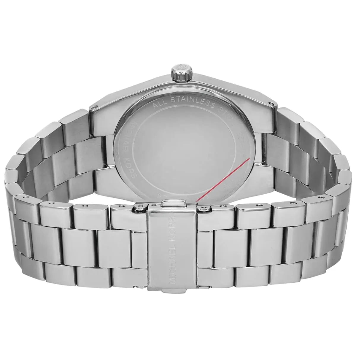 Michael Kors Channing MK6626 caseback showing stainless steel construction and branding
