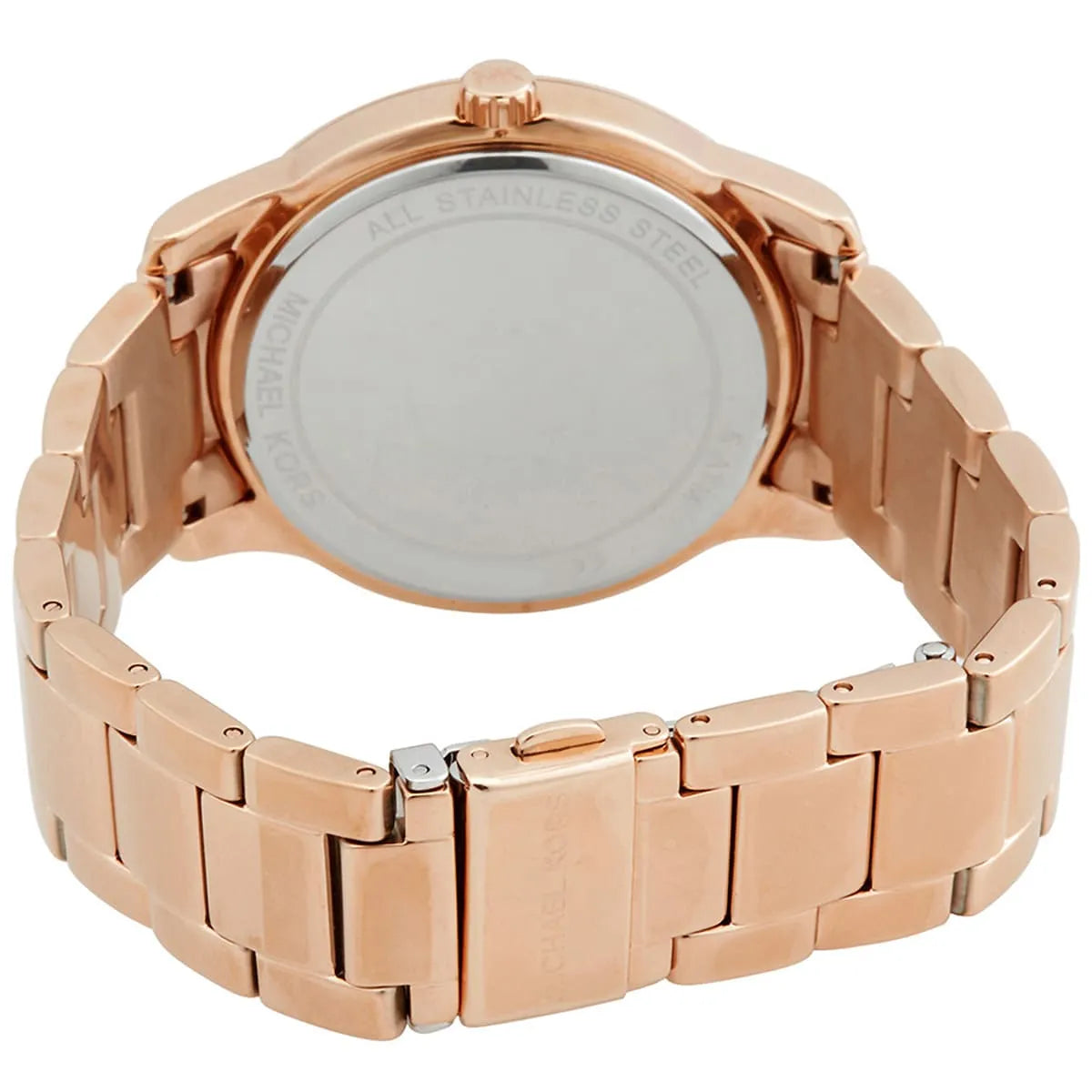 Michael Kors Tibby rose-gold metal bracelet with fold-over clasp and adjustment links