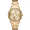 Michael Kors Oversized Tibby gold women's watch with multifunction chronograph dial and crystal bezel