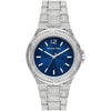 Michael Kors Lennox Pavé women's watch with blue dial, crystal-set silver-tone case and bracelet